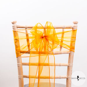 Burnt Orange Classic Organza Sashes