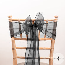 Load image into Gallery viewer, Black Classic Organza Sashes
