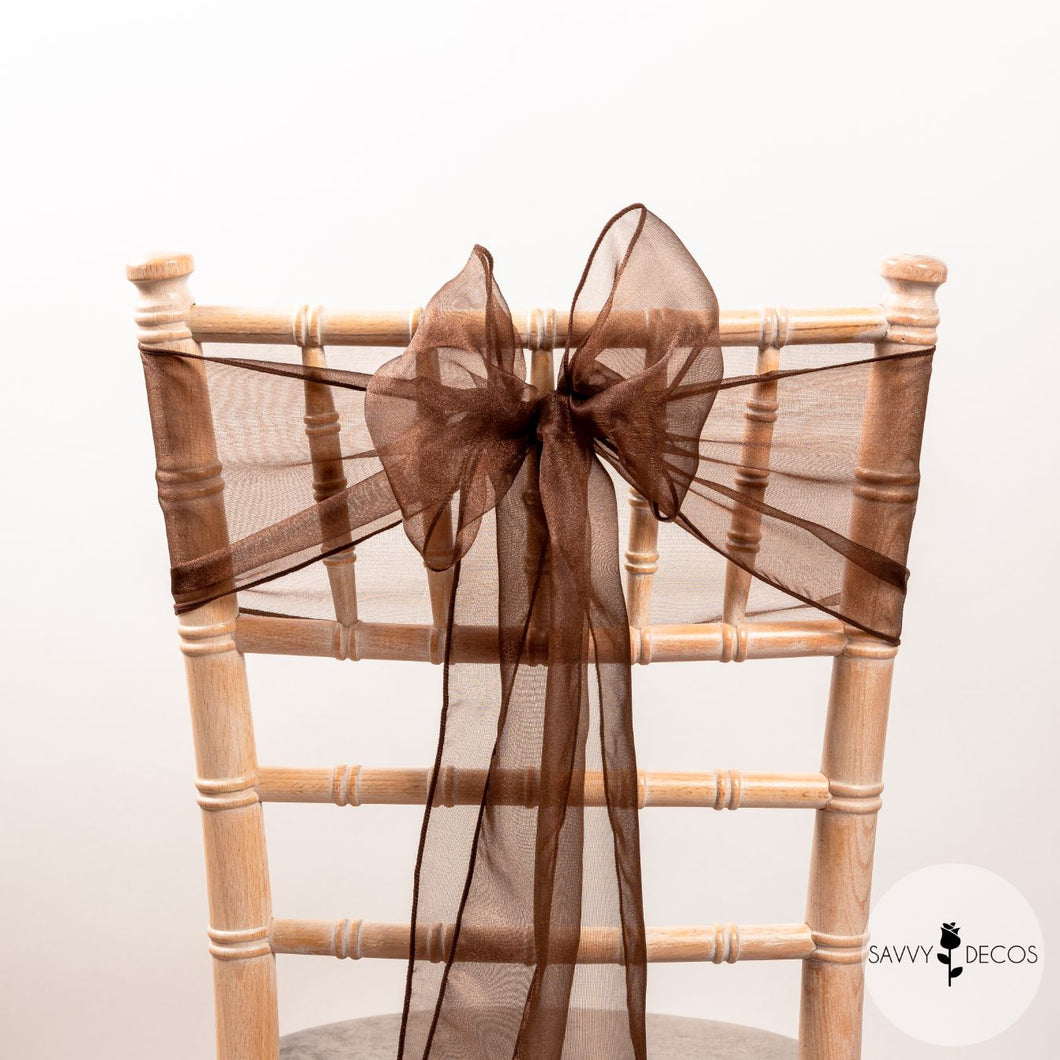 Chocolate Classic Organza Sashes