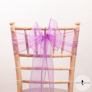 Dark Lavender Sheer Organza Sashes