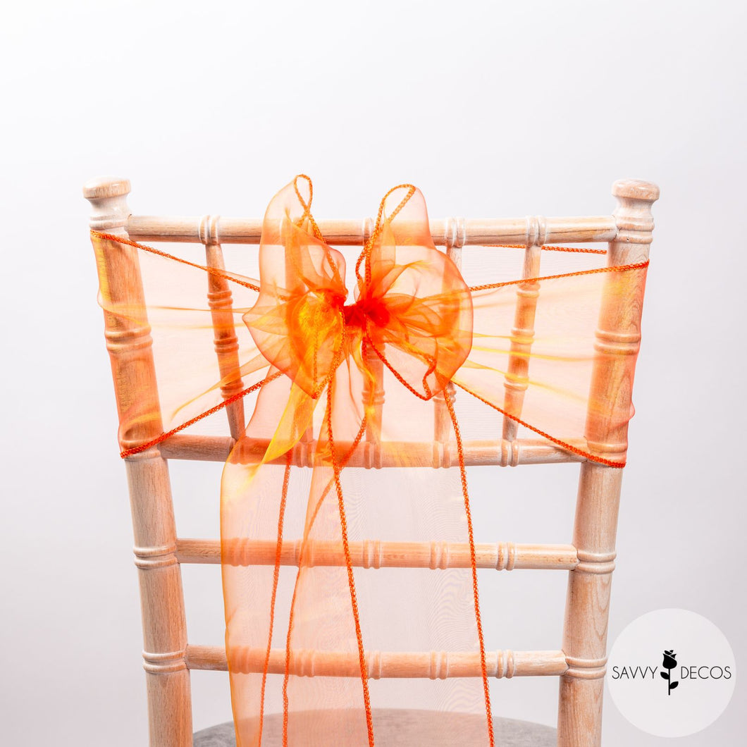 Tangerine Crystal Organza Sashes