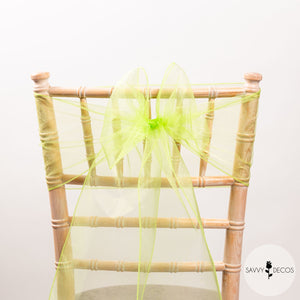 Apple Green Crystal Organza Sashes