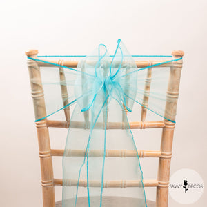 Light Blue Crystal Organza Sashes