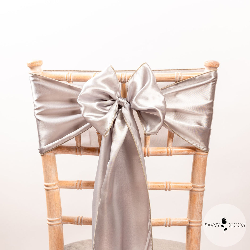 Silver Satin Sashes