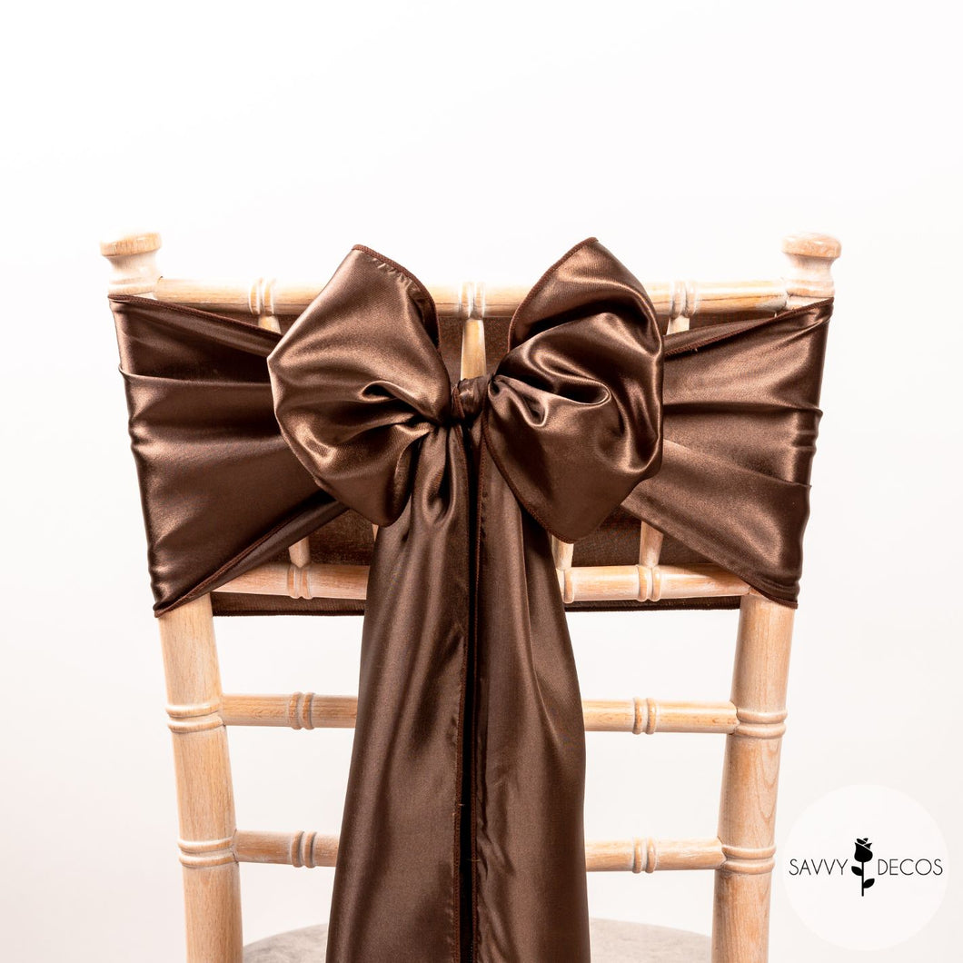 Chocolate Satin Sashes