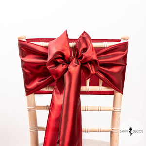 Deep Red Taffeta Sashes