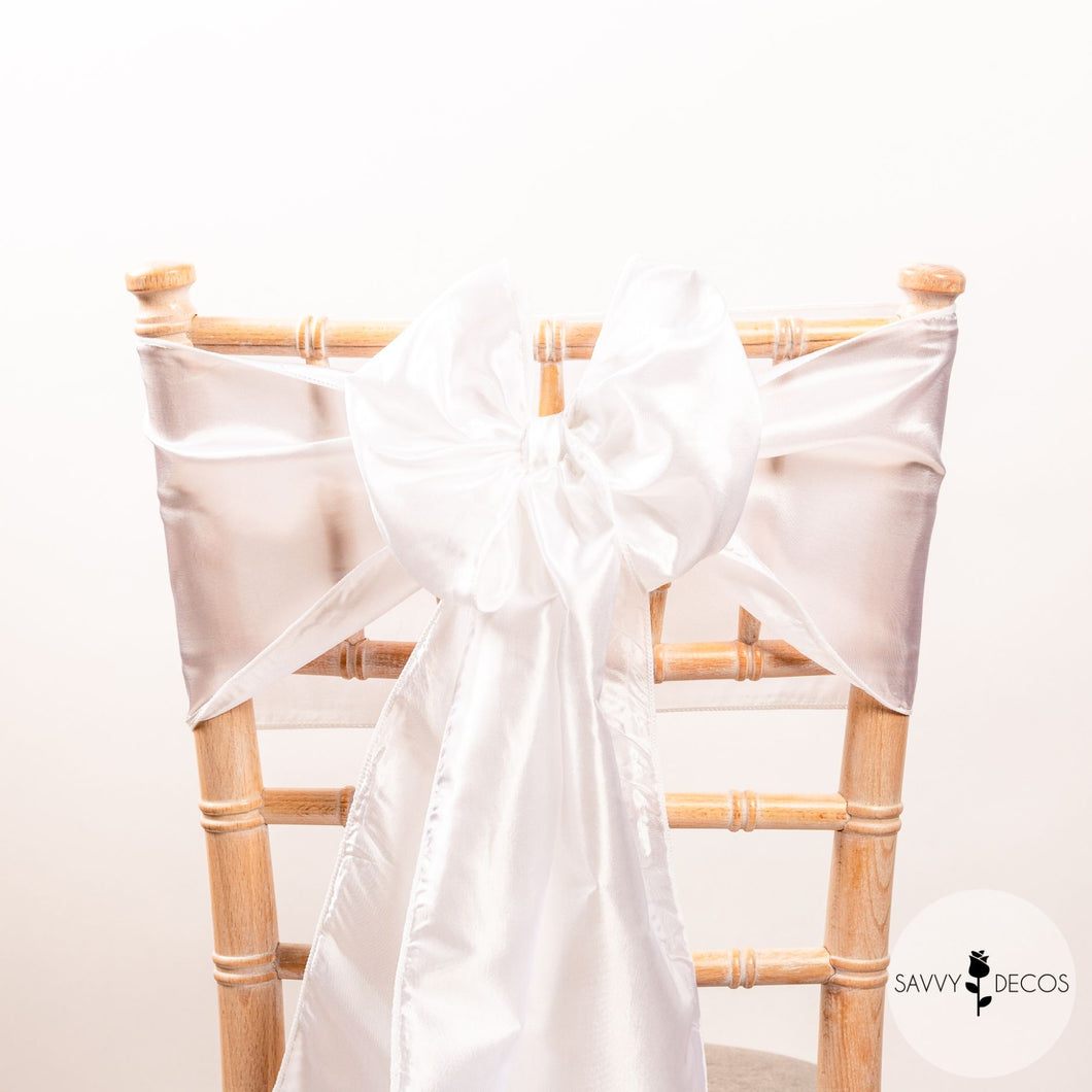 White Taffeta Sashes