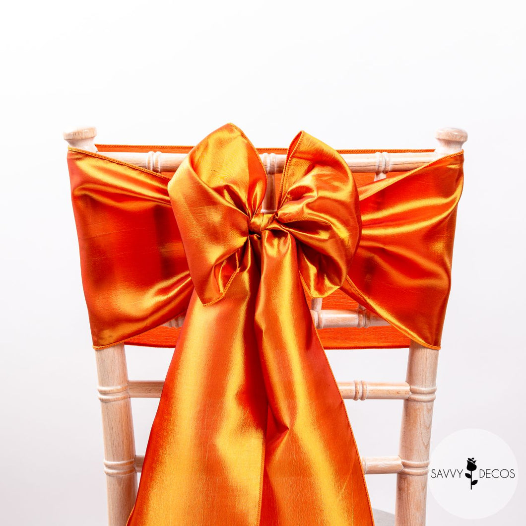 Burnt Orange Taffeta Sashes