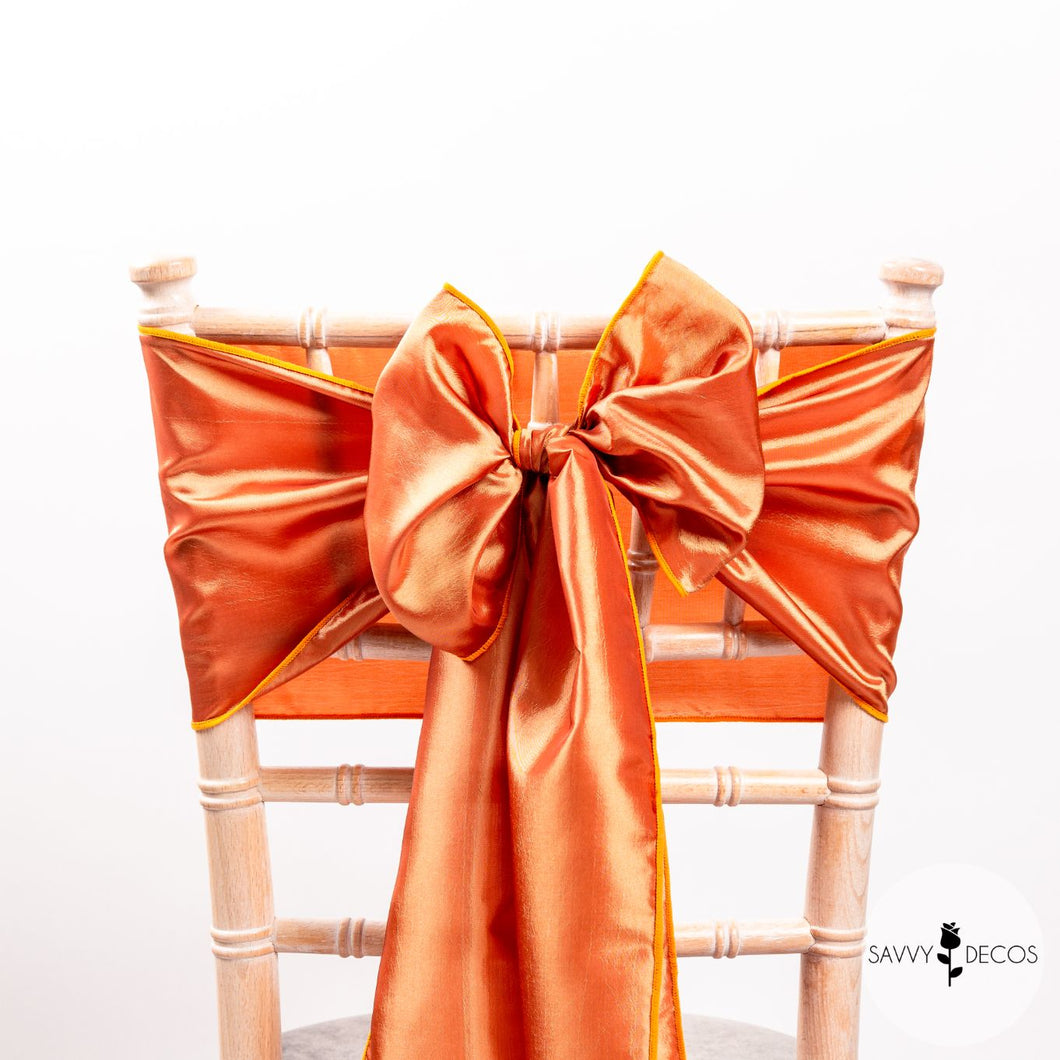 Rustic Orange Taffeta Sashes