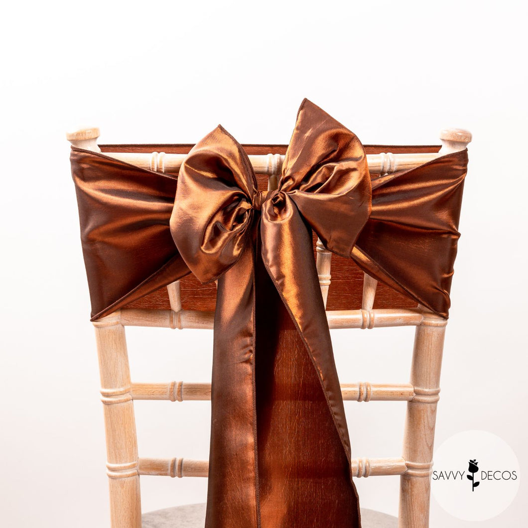 Dark Copper Taffeta Sashes