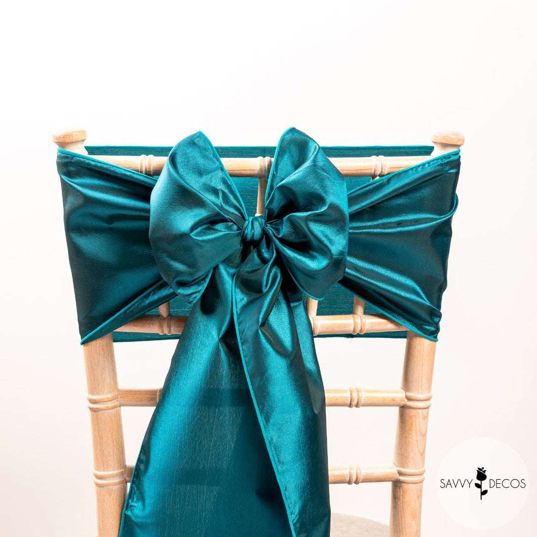 Teal Taffeta Sashes (Light Edge)