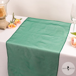 Bottle Green Classic Organza Table Runners