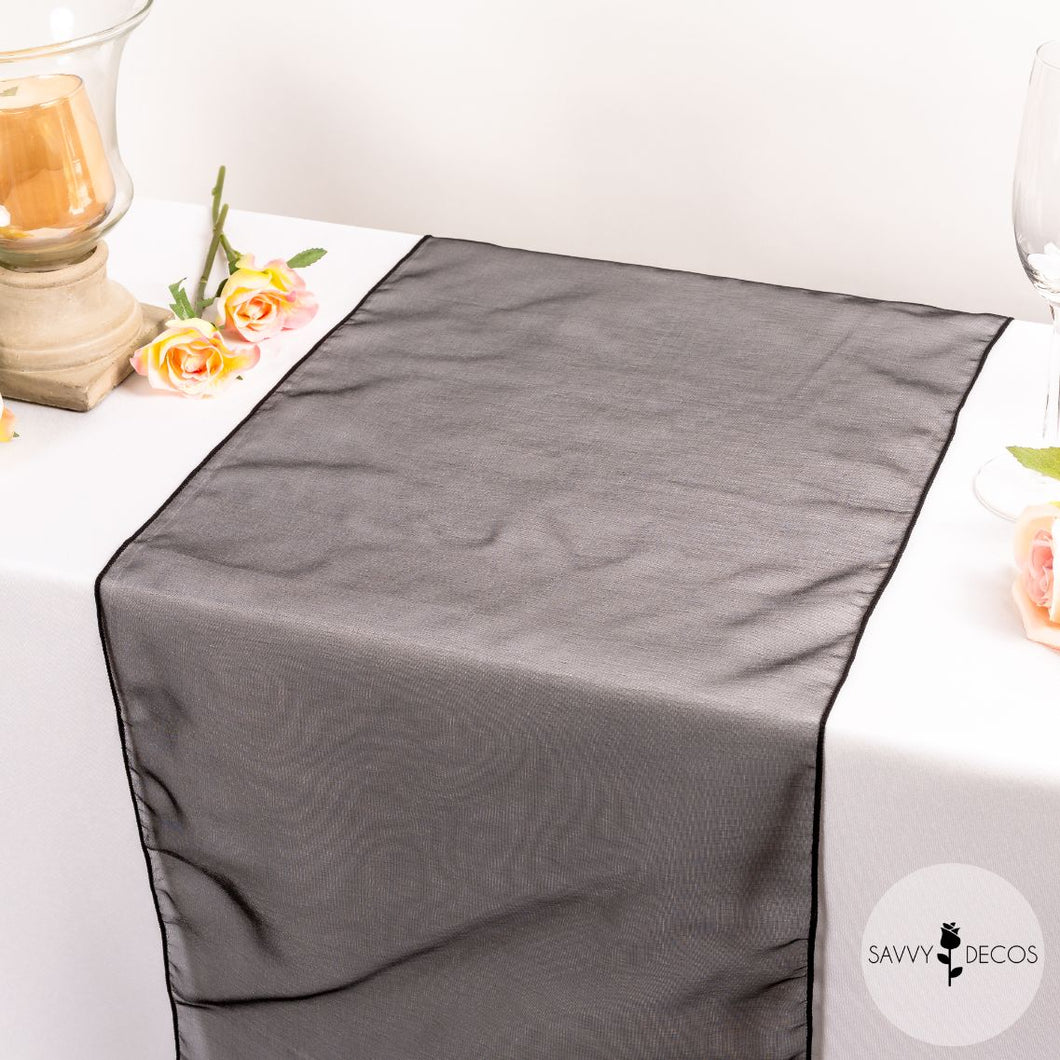 Black Classic Organza Table Runners