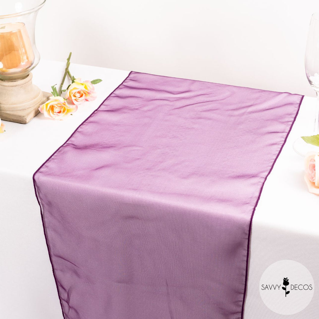 Ultra Plum Classic Organza Table Runners