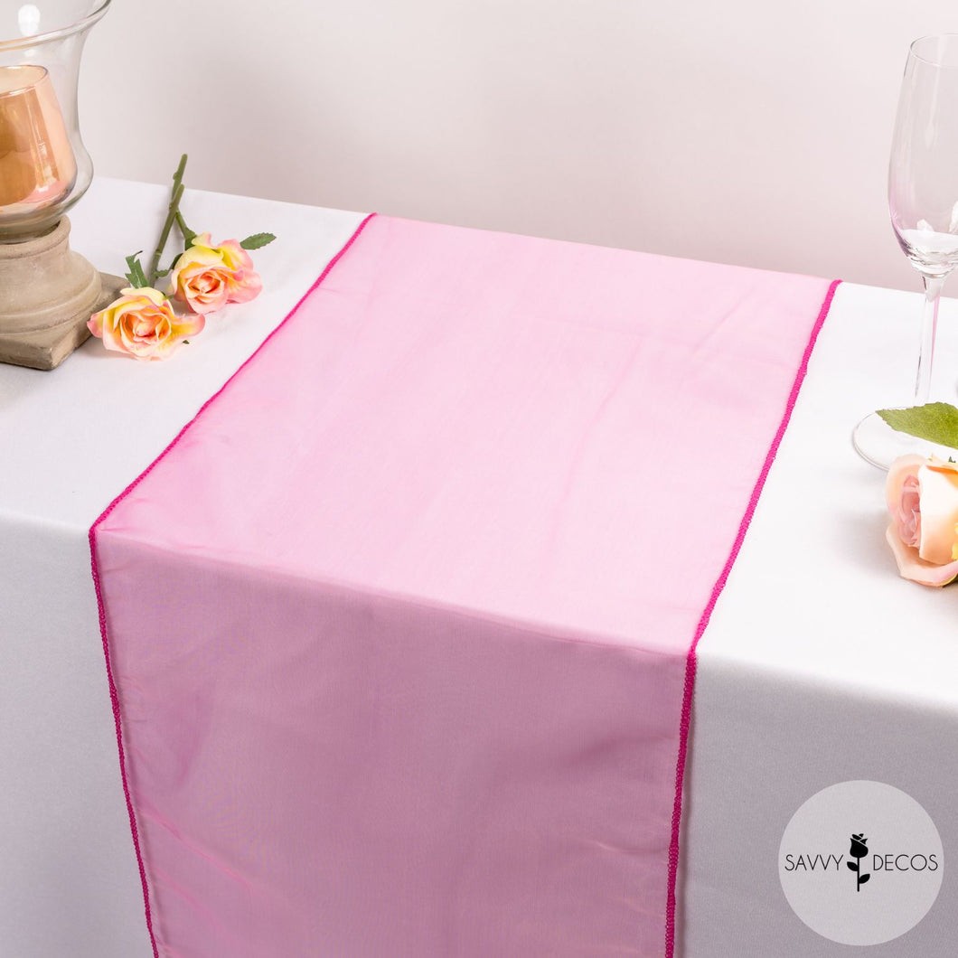 Fuchsia Sheer Organza Table Runners