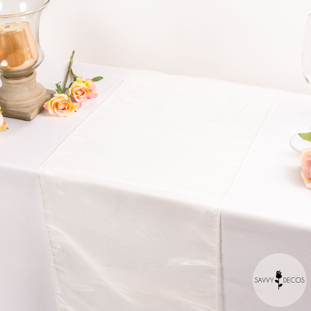 White Crystal Organza Table Runners