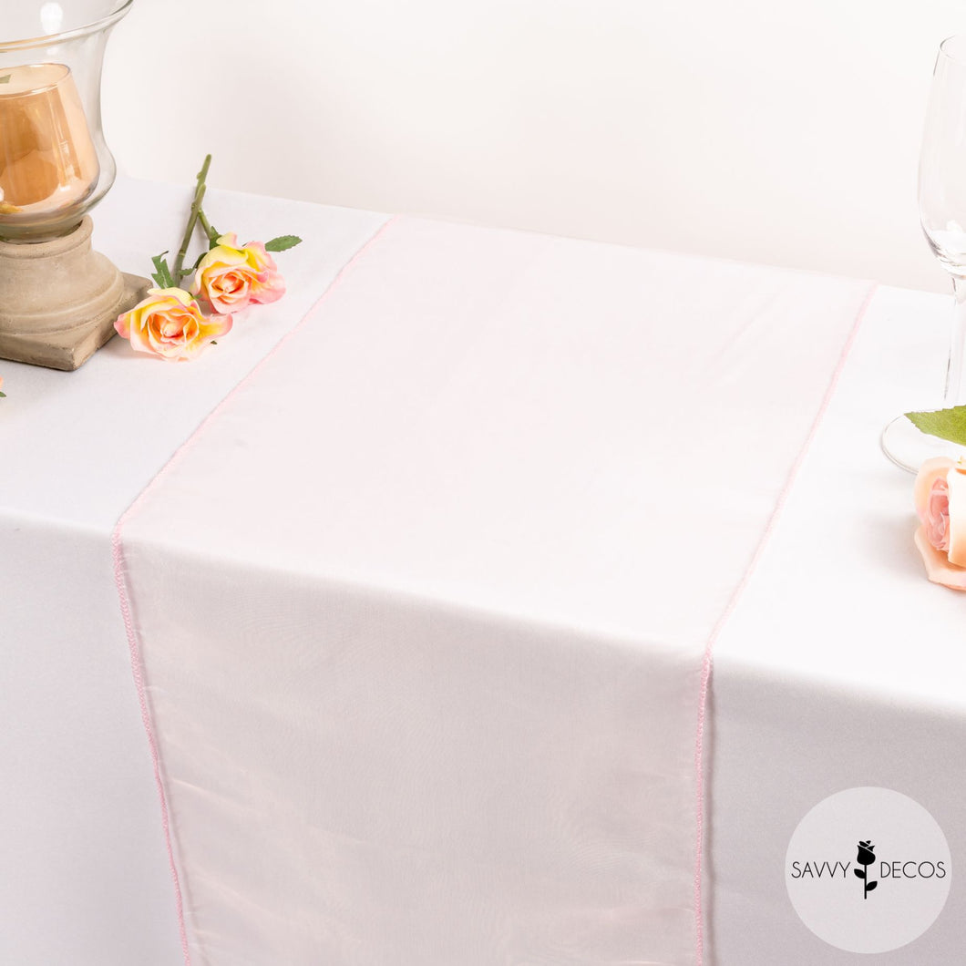 Dusky Pink Crystal Organza Table Runners