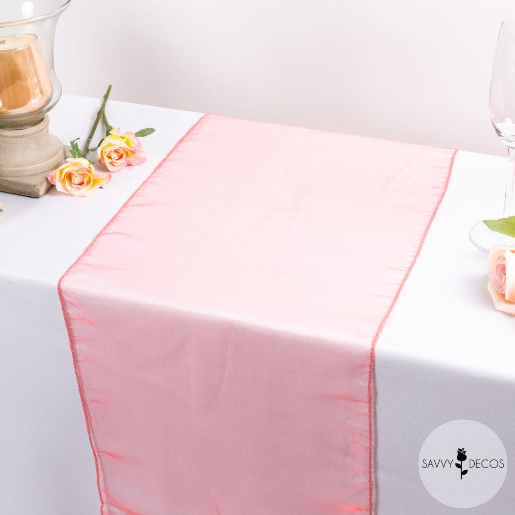 Coral Crystal Organza Table Runners