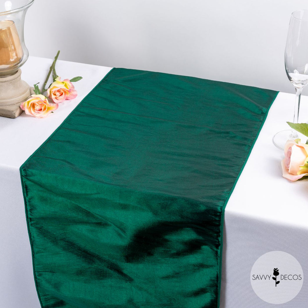 Bottle Green Taffeta Table Runners