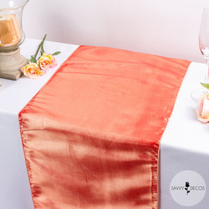 Salmon Pink Taffeta Table Runners