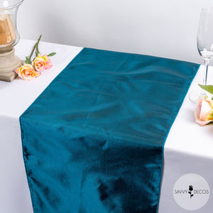 Deep Teal Taffeta Table Runners