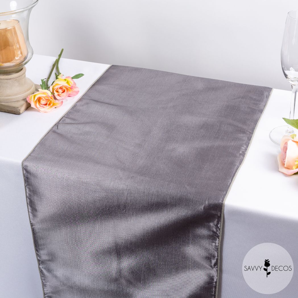 Silver Taffeta Table Runners