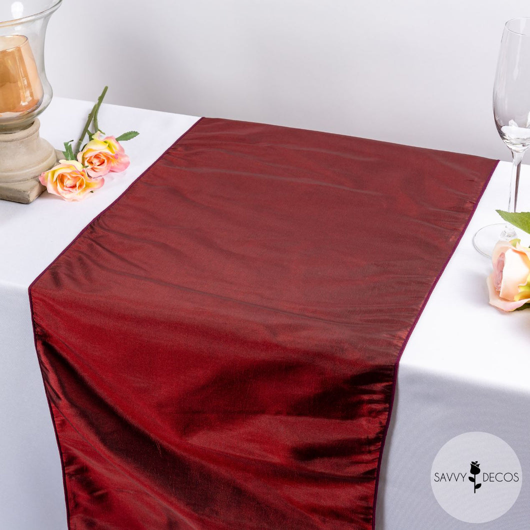 Dark Wine Taffeta Table Runners