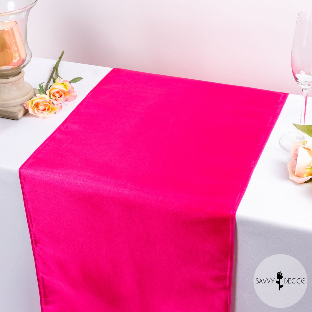 Hot Pink Taffeta Table Runners