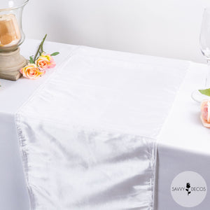 White Taffeta Table Runners