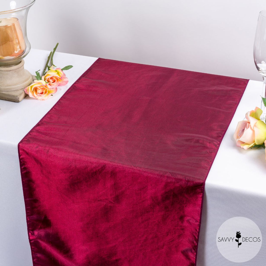 Burgundy Taffeta Table Runners