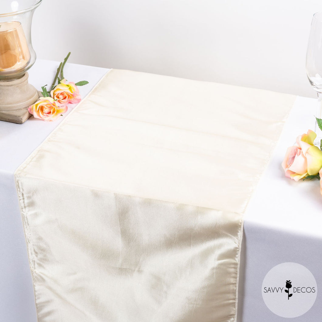 Ivory Taffeta Table Runners