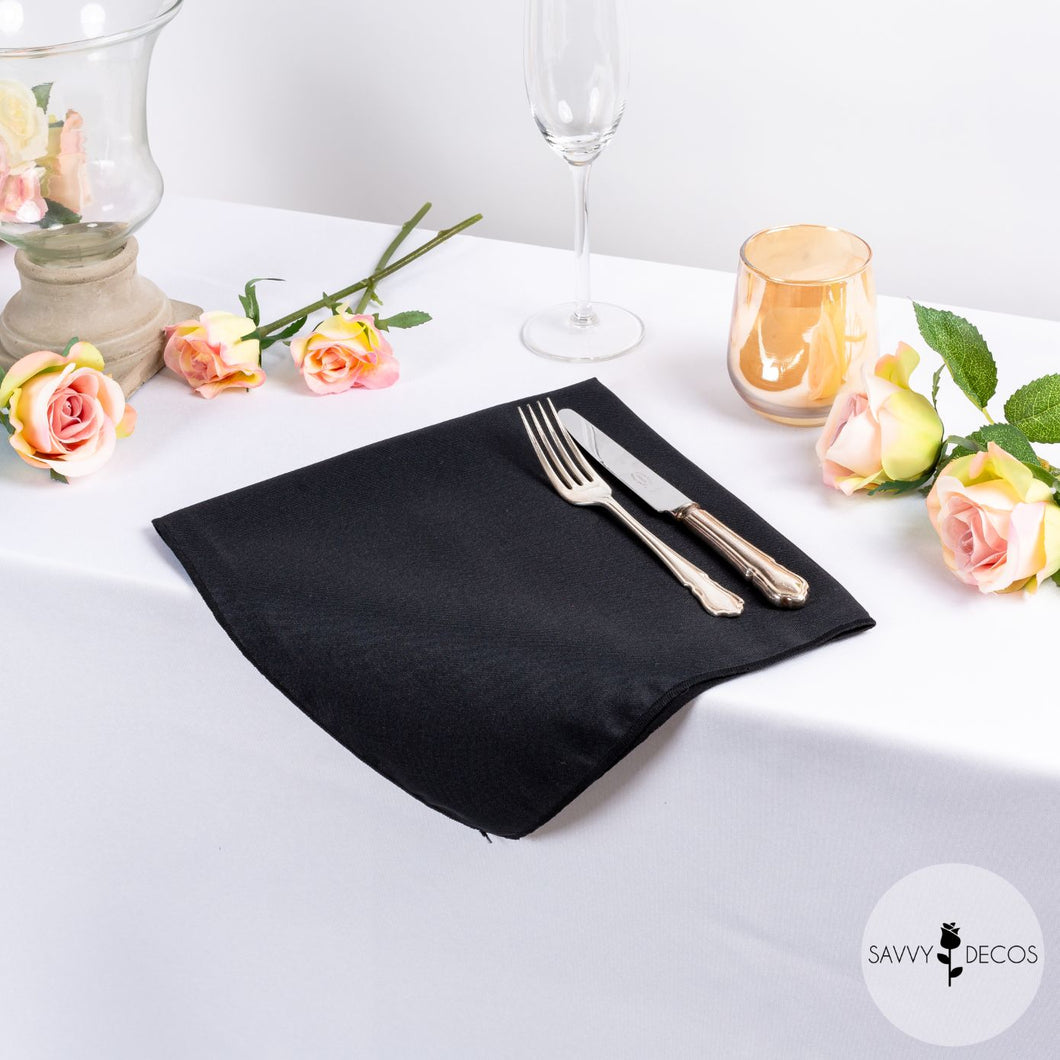 Black Napkins (Polyester/Cotton)