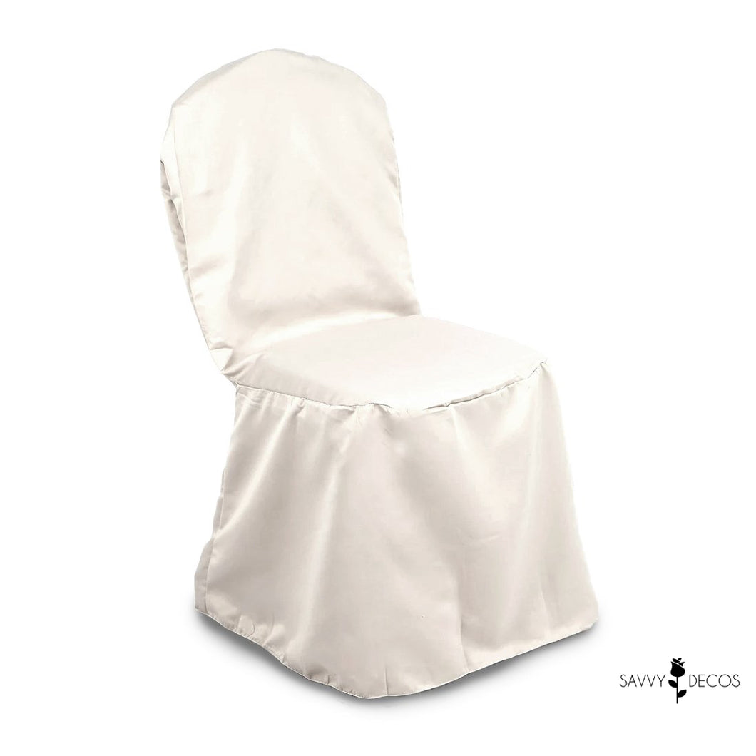 Light Ivory Polyester Banquet Chair Covers