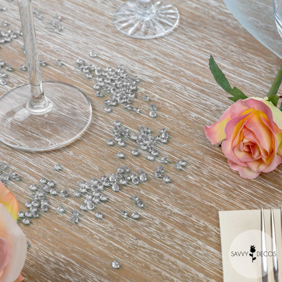 Smokey Grey Diamante Table Scatter Crystals