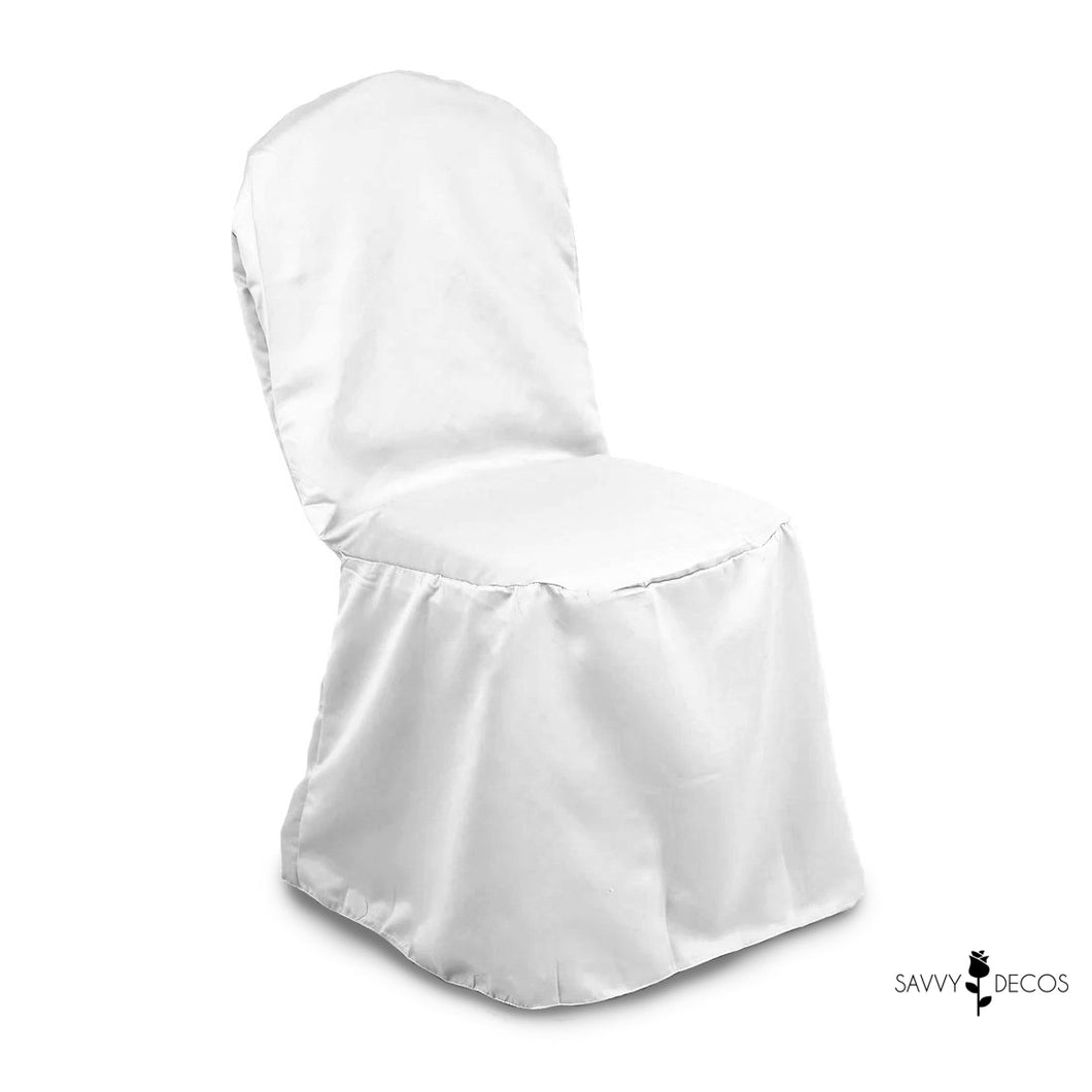 White Satin Banquet Chair Covers